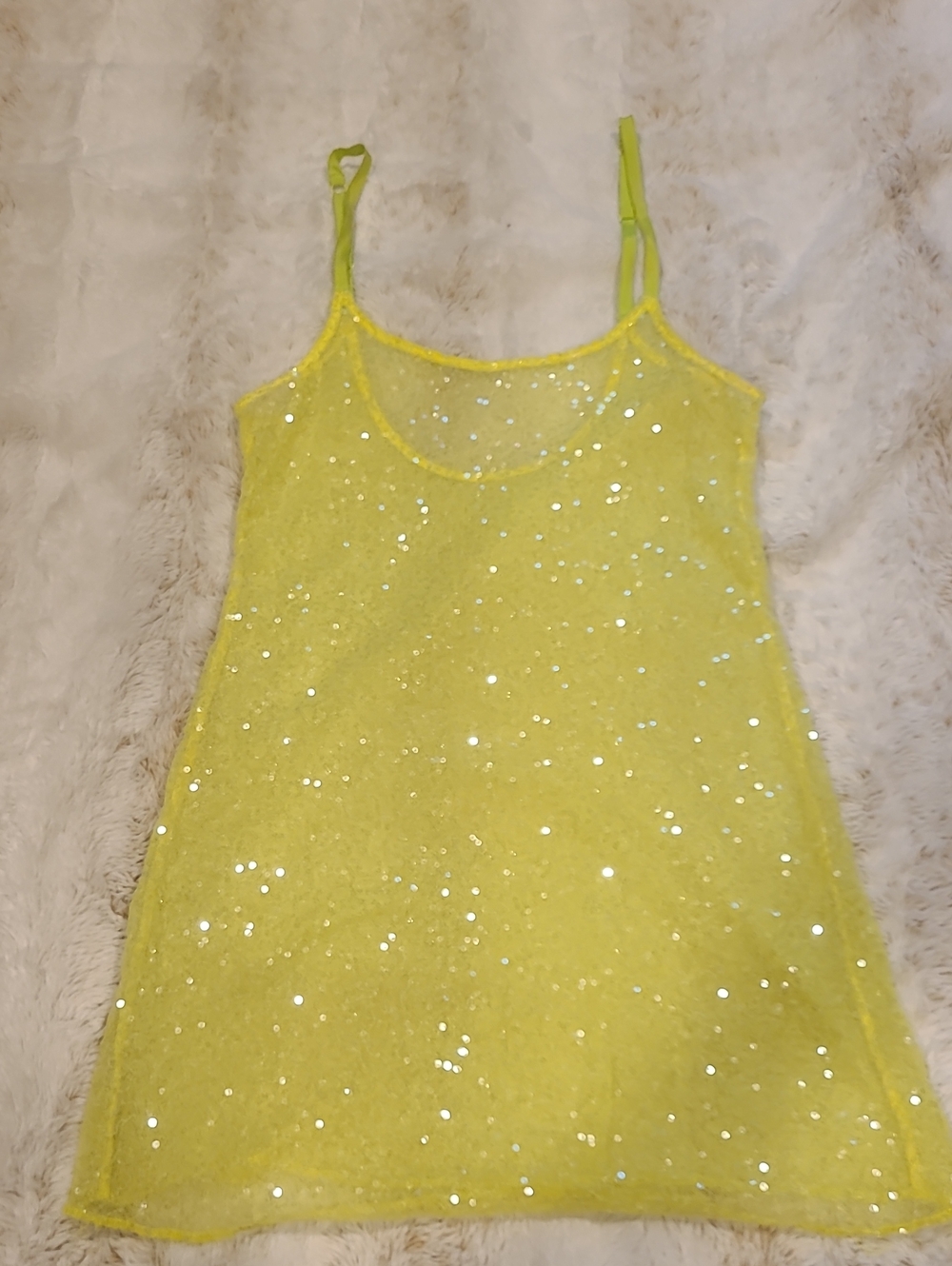 Free People Yellow Sequin Slip Chemise